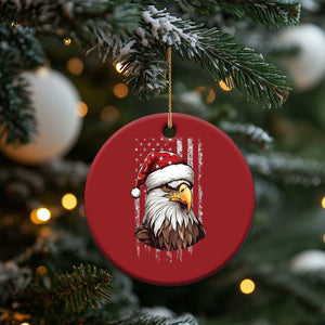 Patriotic Xmas Christmas Ornament Santa Bald Eagle USA Flag Xmas TS09 Print Your Wear