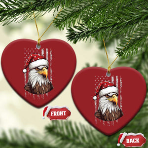 Patriotic Xmas Christmas Ornament Santa Bald Eagle USA Flag Xmas TS09 Heart Red Print Your Wear