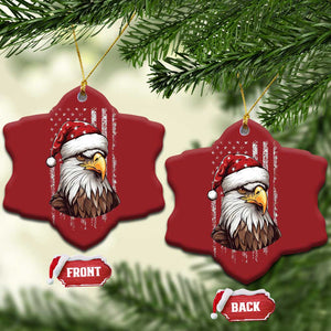 Patriotic Xmas Christmas Ornament Santa Bald Eagle USA Flag Xmas TS09 Snow Flake Red Print Your Wear