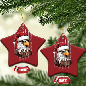 Patriotic Xmas Christmas Ornament Santa Bald Eagle USA Flag Xmas TS09 Star Red Print Your Wear