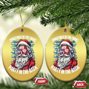 Christmas in the Front Party in the Back USA Patriotic Santa Christmas Ornament TS09 Oval Gold Print Your Wear