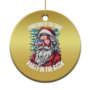 Christmas in the Front Party in the Back USA Patriotic Santa Christmas Ornament TS09 Print Your Wear