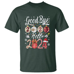 Goodbye 2023 Hello 2024 Happy New Year's Eve T Shirt TS09 Dark Forest Green Printyourwear