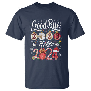 Goodbye 2023 Hello 2024 Happy New Year's Eve T Shirt TS09 Navy Printyourwear