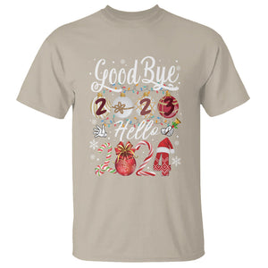 Goodbye 2023 Hello 2024 Happy New Year's Eve T Shirt TS09 Sand Printyourwear