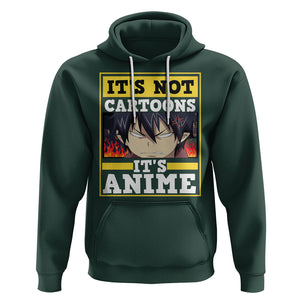 It's Not Cartoons It's Anime Hoodie Angry Eyes Japanese Manga TS09 Dark Forest Green Printyourwear