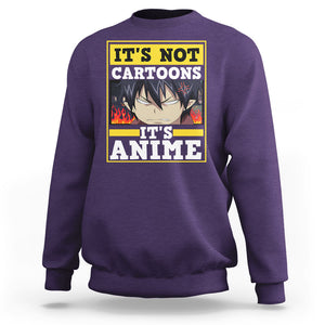 It's Not Cartoons It's Anime Sweatshirt Angry Eyes Japanese Manga TS09 Purple Printyourwear