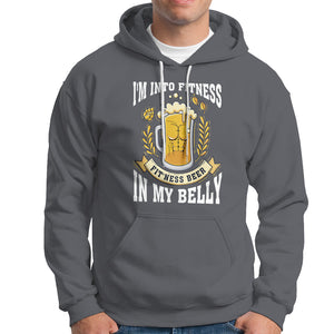 Funny Drinking Hoodie I'm Into Fitness Fit'ness Beer in My Belly TS09 Charcoal Printyourwear