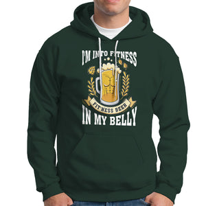 Funny Drinking Hoodie I'm Into Fitness Fit'ness Beer in My Belly TS09 Dark Forest Green Printyourwear