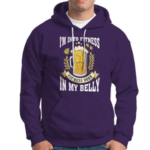 Funny Drinking Hoodie I'm Into Fitness Fit'ness Beer in My Belly TS09 Purple Printyourwear