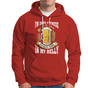 Funny Drinking Hoodie I'm Into Fitness Fit'ness Beer in My Belly TS09 Red Printyourwear