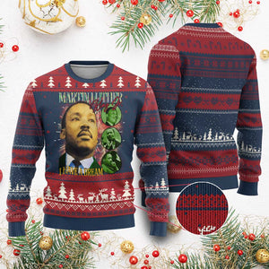 Martin Luther King Jr Ugly Christmas Sweater I Have A Dream MLK Day Black History TS09 Burgundy Print Your Wear