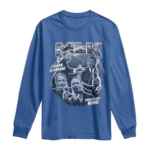 Martin Luther King Jr Long Sleeve Shirt I Have A Dream Like King MLK Day Black History TS09 Royal Blue Print Your Wear