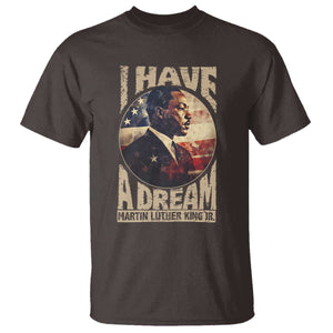 Martin Luther King Jr T Shirt I Have A Dream American Flag MLK Day Black History TS09 Dark Chocolate Print Your Wear