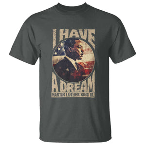 Martin Luther King Jr T Shirt I Have A Dream American Flag MLK Day Black History TS09 Dark Heather Print Your Wear