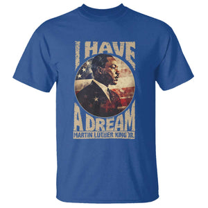 Martin Luther King Jr T Shirt I Have A Dream American Flag MLK Day Black History TS09 Royal Blue Print Your Wear