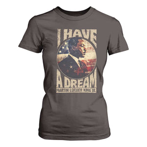 Martin Luther King Jr T Shirt For Women I Have A Dream American Flag MLK Day Black History TS09 Dark Chocolate Print Your Wear