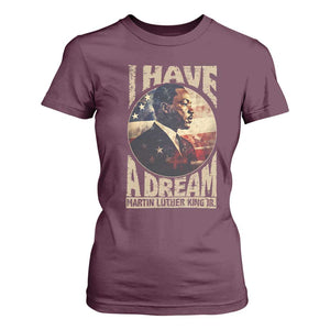 Martin Luther King Jr T Shirt For Women I Have A Dream American Flag MLK Day Black History TS09 Maroon Print Your Wear