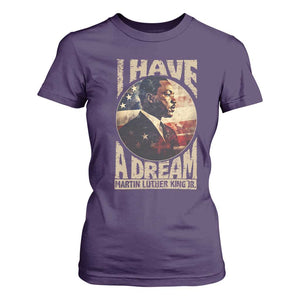 Martin Luther King Jr T Shirt For Women I Have A Dream American Flag MLK Day Black History TS09 Purple Print Your Wear