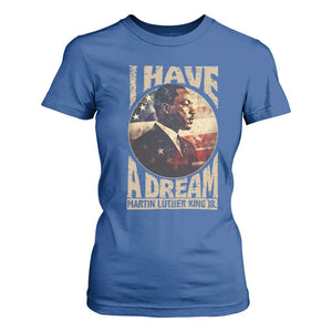 Martin Luther King Jr T Shirt For Women I Have A Dream American Flag MLK Day Black History TS09 Royal Blue Print Your Wear