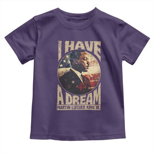 Martin Luther King Jr Toddler T Shirt I Have A Dream American Flag MLK Day Black History TS09 Purple Print Your Wear