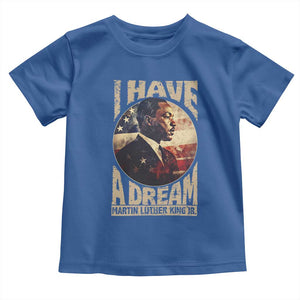 Martin Luther King Jr Toddler T Shirt I Have A Dream American Flag MLK Day Black History TS09 Royal Blue Print Your Wear