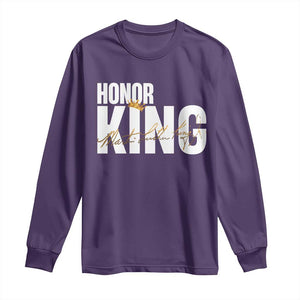 Martin Luther King Jr Day Long Sleeve Shirt Honoring The King MLK TS09 Purple Print Your Wear