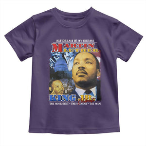 Martin Luther King Jr Toddler T Shirt His Dream Is My Dream American Flag MLK Day Black HIstory TS09 Purple Print Your Wear