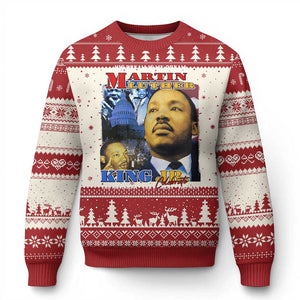 Martin Luther King Jr Ugly Christmas Sweater His Dream Is My Dream American Flag MLK Day Black HIstory