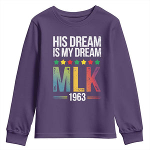 Martin Luther King Jr Youth Sweatshirt His Dream Is My Dream 1963 Black History TS09 Purple Print Your Wear