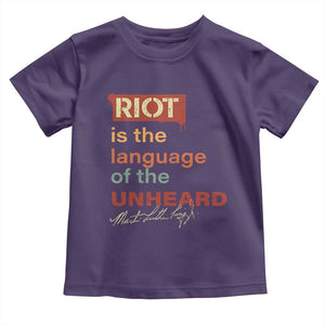 Martin Luther King Jr Toddler T Shirt A Riot Is The Language Of The Unheard TS09 Purple Print Your Wear