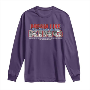 Martin Luther King Jr Long Sleeve Shirt Just Take The First Step MLK Day TS09 Purple Print Your Wear