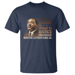 Martin Luther King Jr T Shirt Injustice Anywhere Is A Threat To Justice Everywhere TS09 Navy Print Your Wear