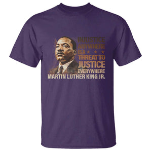 Martin Luther King Jr T Shirt Injustice Anywhere Is A Threat To Justice Everywhere TS09 Purple Print Your Wear