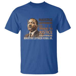 Martin Luther King Jr T Shirt Injustice Anywhere Is A Threat To Justice Everywhere TS09 Royal Blue Print Your Wear