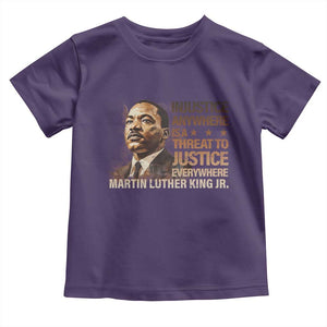 Martin Luther King Jr Toddler T Shirt Injustice Anywhere Is A Threat To Justice Everywhere TS09 Purple Print Your Wear