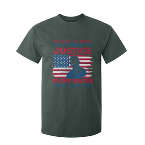 Martin Luther King Jr Day T Shirt For Kid Injustice anywhere Is A Threat To Justice Everywhere TS09 Dark Forest Green Print Your Wear