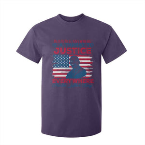 Martin Luther King Jr Day T Shirt For Kid Injustice anywhere Is A Threat To Justice Everywhere TS09 Purple Print Your Wear