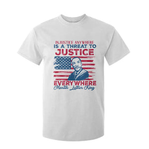 Martin Luther King Jr Day T Shirt For Kid Injustice anywhere Is A Threat To Justice Everywhere TS09 White Print Your Wear