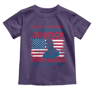 Martin Luther King Jr Day Toddler T Shirt Injustice anywhere Is A Threat To Justice Everywhere TS09 Purple Print Your Wear