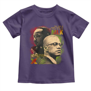 Martin Luther King Jr Malcolm X Toddler T Shirt The Time Is Always Right Prepare For Future Today TS09 Purple Print Your Wear