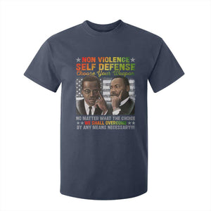 Martin Luther King Jr Malcolm X T Shirt For Kid Choose Your Weapon No Matter What The Choice TS09 Navy Print Your Wear