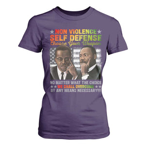 Martin Luther King Jr Malcolm X T Shirt For Women Choose Your Weapon No Matter What The Choice TS09 Purple Print Your Wear