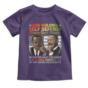 Martin Luther King Jr Malcolm X Toddler T Shirt Choose Your Weapon No Matter What The Choice TS09 Purple Print Your Wear