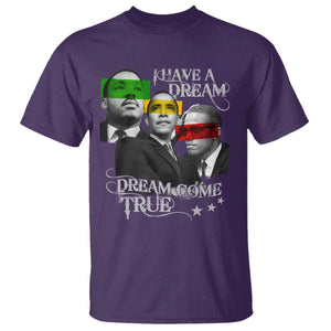 Obama MLK Malcolm X T Shirt Dreams Come True TS09 Purple Print Your Wear