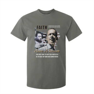 Obama MLK Martin Luther King Jr T Shirt For Kid TS09 Military Green Print Your Wear