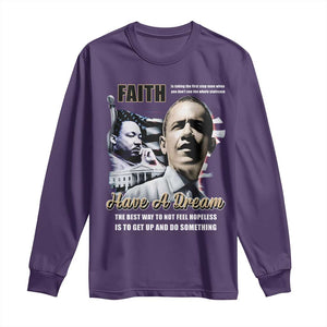 Obama MLK Martin Luther King Jr Long Sleeve Shirt TS09 Purple Print Your Wear