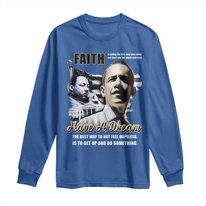 Obama MLK Martin Luther King Jr Long Sleeve Shirt TS09 Royal Blue Print Your Wear