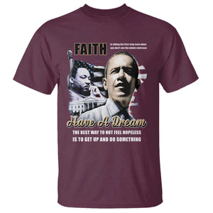 Obama MLK Martin Luther King Jr T Shirt TS09 Maroon Print Your Wear