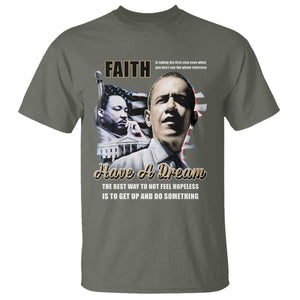 Obama MLK Martin Luther King Jr T Shirt TS09 Military Green Print Your Wear